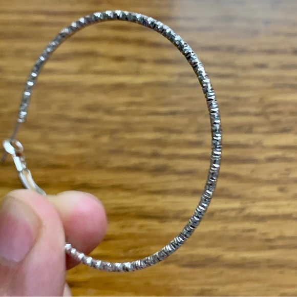 Silver Hoop Earrings - Picture 5 of 7